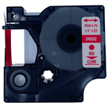 DULA - Dymo D1 45012 / S0720520 Rood op transparant 12mm x 7m