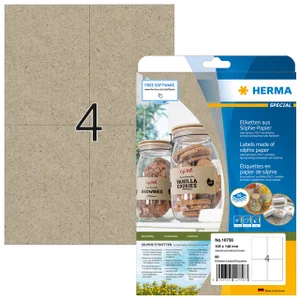 Etiket HERMA 10756 105x148mm silphie bruin 80 stuk