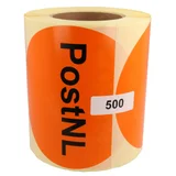 DULA Etiketten rond oranje 150mm - 500 stickers per rol - PostNL