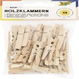 Wasknijper Folia 48 stuks drie formaten hout