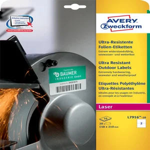 Etiket Avery L7916-10 210x148mm polyethyleen wit 2