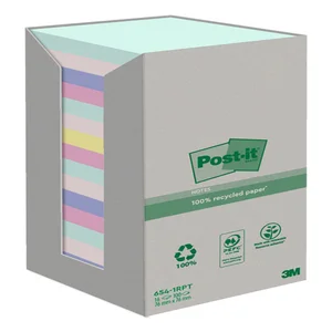 Memoblok Post-it 654-RTP 76x76mm recycled rainbow