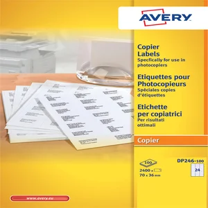Etiket Avery DP246-100 70x36mm wit 2400 stuks