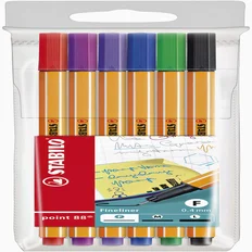 Fineliner STABILO point 88/6 fijn assorti etui à