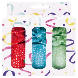 Cadeauversierset 3 rollen lint en 9 strikken assor