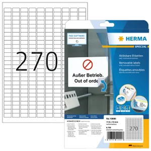 Etiket HERMA 10000 17.8x10mm verwijderbaar wit 675