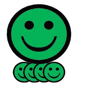 Magneet smiley 50mm emotie blij groen 5 stuks