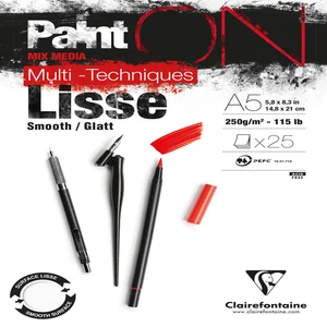 Tekenblok Clairefontaine Paint On A5 glad 25 vel 2