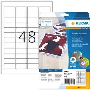 Veiligheidsetiket HERMA 4232 45.7x32.2mm wit 1200