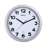 Wandklok MAUL Step Quartz Ø30x5cm kunststof zilver/wit stildraaiend