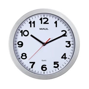 Wandklok MAUL Step Quartz Ø30x5cm kunststof zilver