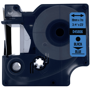 DULA - Dymo D1 45806 / S0720860 Zwart op blauw 19mm x 7m