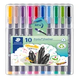 Fineliner Staedtler Triplus 334 assorti 0.3mm 10 stuks