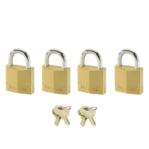 Hangslot MasterLock 4 gelijksluitend messing 20mm