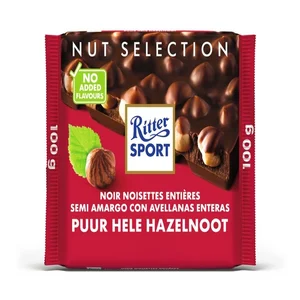 Chocolade Ritter Sport puur-hele hazelnoot 100gr