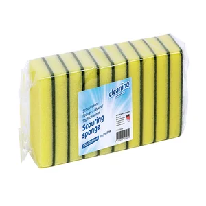 Schuurspons Cleaninq geel/groen 100x70x25mm 10 stu