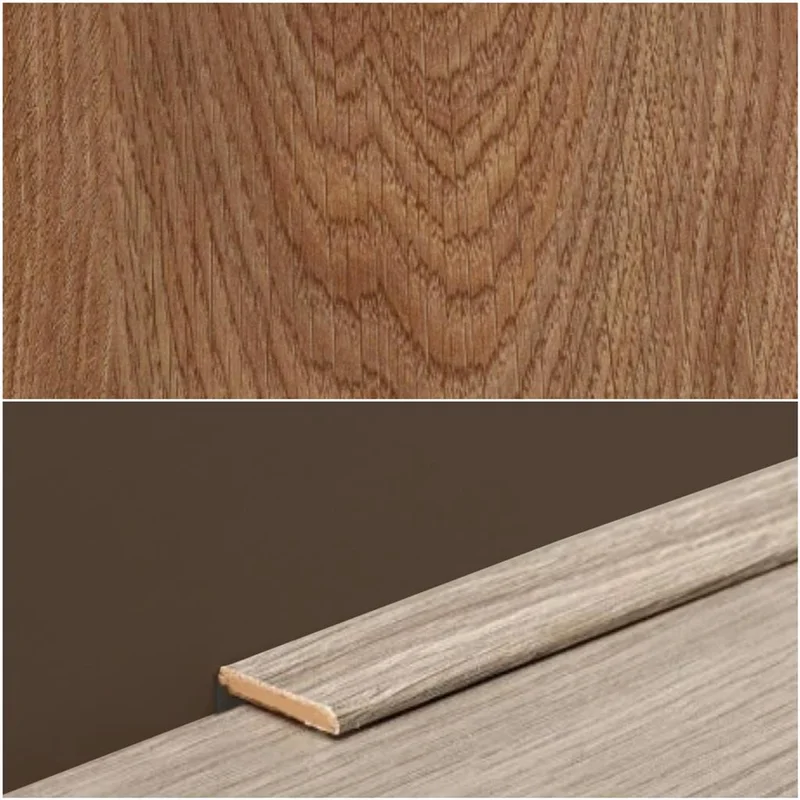 Plint Lat eiken naturel donker MDF-folie 5x24x2400