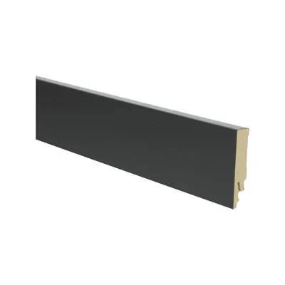 Plint Recht zwart RAL 9005 MDF-folie 14x70x2400mm