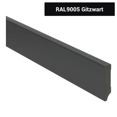 Plint Modern schilder RAL9005 zwart MDF-gelakt 15x