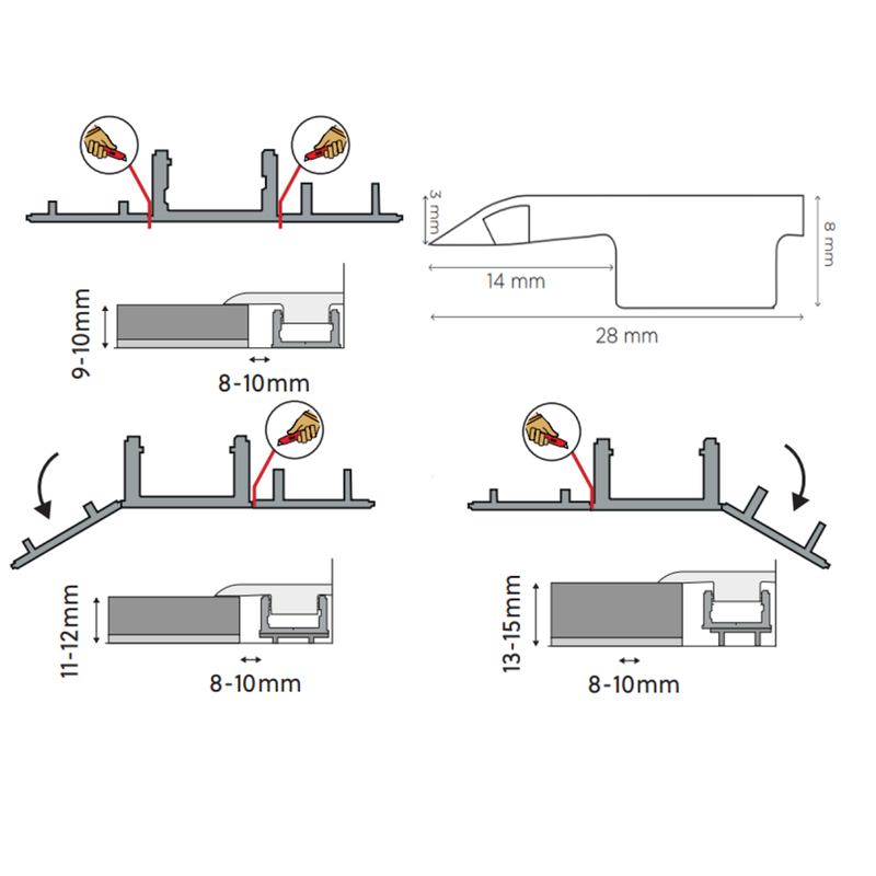 BerryAlloc Profiel Stop gyant licht MDF-folie 8x28