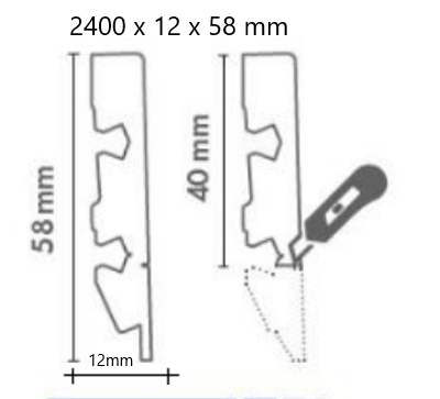 Pergo Plint Standaard toendra eik MDF-folie 12x58x