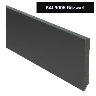 Plint Modern schilder RAL9005 zwart MDF-gelakt 15x
