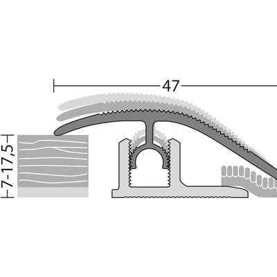 ThysFloor Profiel niveau stainless steel ALU 900mm