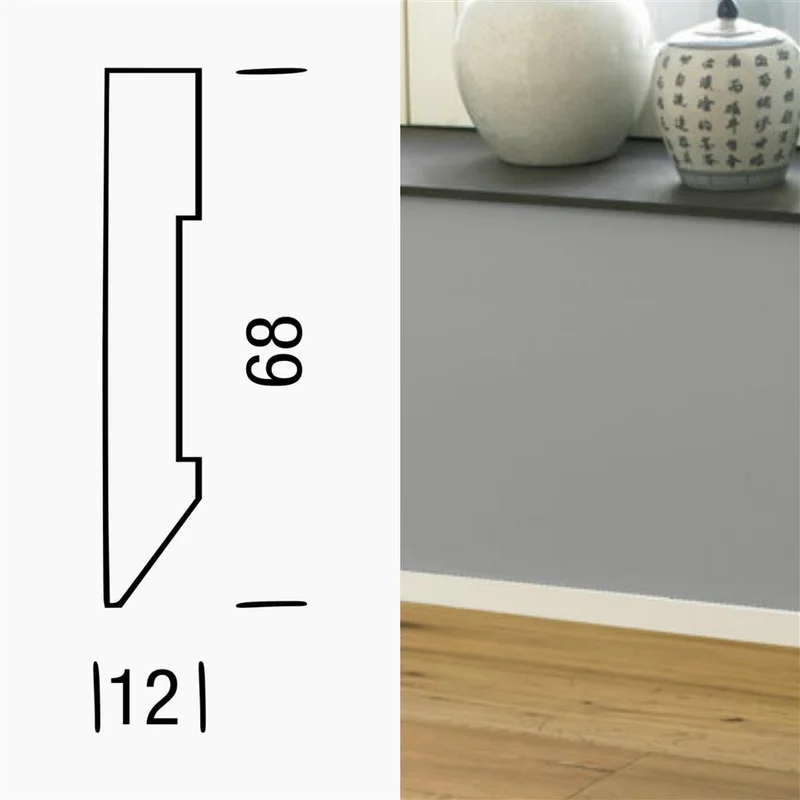 Lalegno Plint Smal schilder MDF-folie 12x68x2900mm