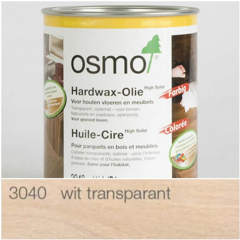 Osmo Hardwax-olie 3040 wit transparant 0,75l - St