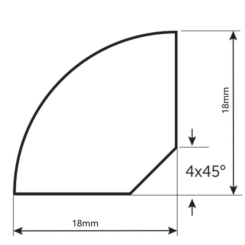 COREtec Plint Kwadrant churchill PVC-folie 18x18x2