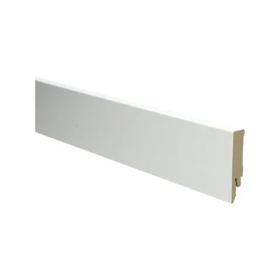Plint Recht wit RAL 9010 MDF-folie 14x70x2400mm -
