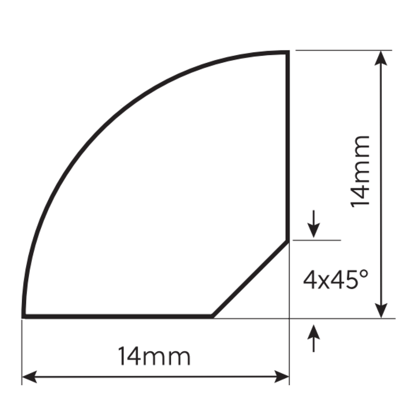 BerryAlloc Plint Kwadrant iep licht MDF-folie 14x1