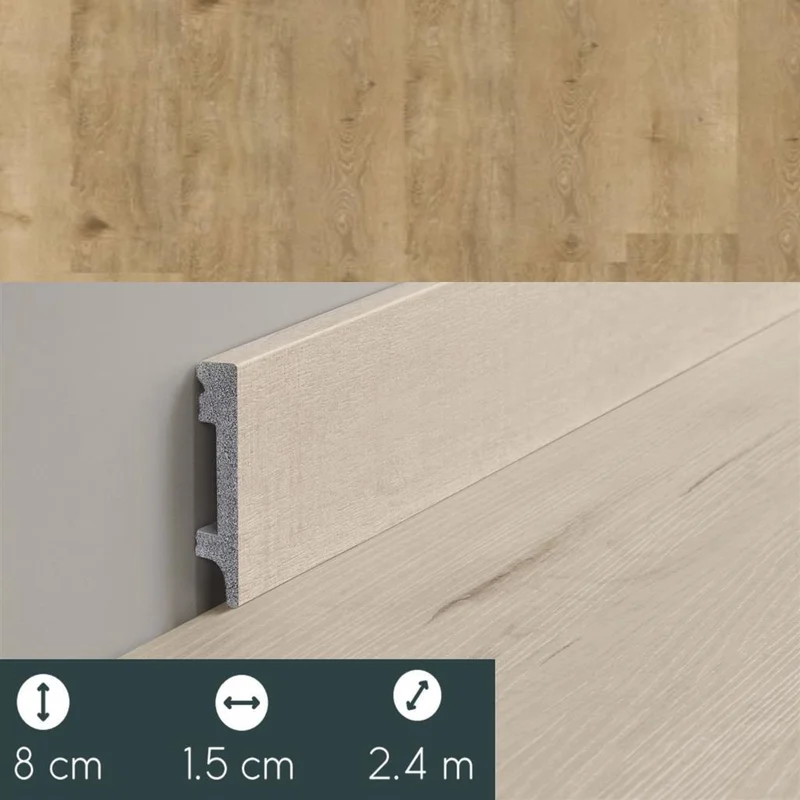 COREtec Plint Hoog noble oak 55 PVC-folie 15x80x24