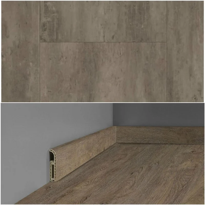 COREtec Plint Hoog weathered concrete PVC-folie 16