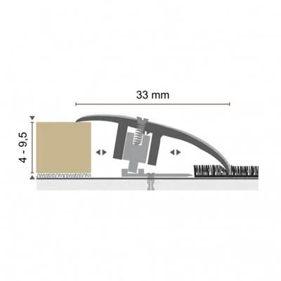 Kuberit Profiel niveau zand ALU hoogte 4-9,5mm sch