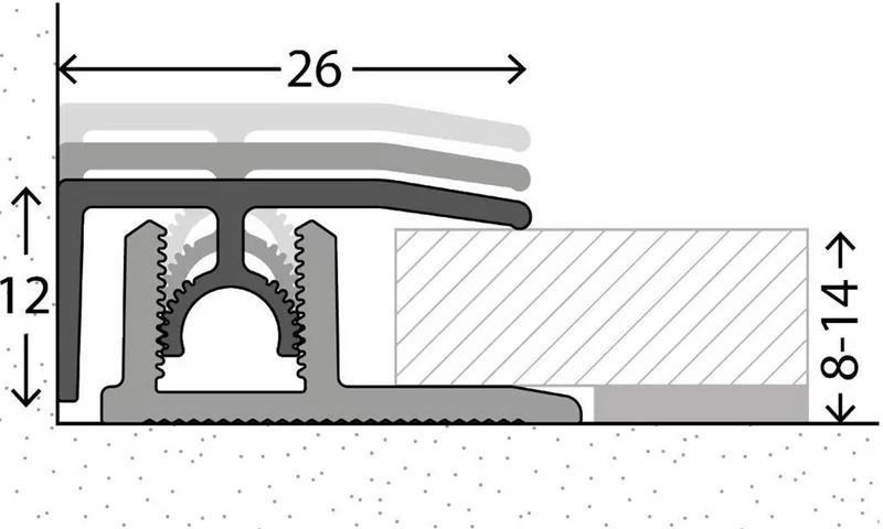 ThysFloor Profiel stop sahara ALU 900mm - Stuk