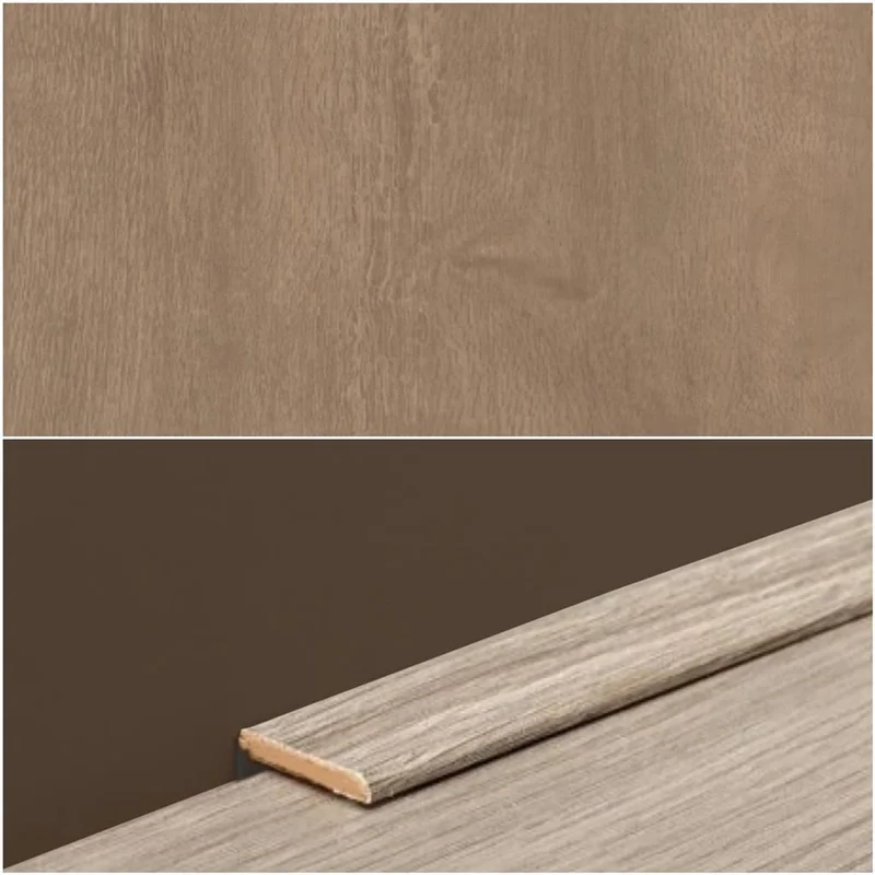 Plint Lat fijngestreept eiken licht MDF-folie 5x24