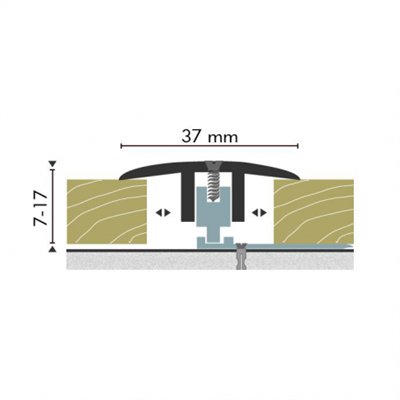Kuberit Profiel verbinding brons ALU hoogte 7-17mm