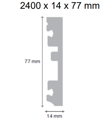 Pergo Plint Hoog zwarte peper eik MDF-folie 14x77x