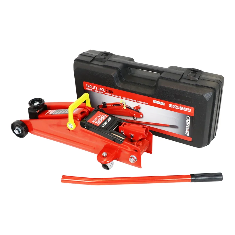 Cric Idraulico Carpoint 0677808 - Portata 2000 Kg, Altezza Min-Max 135-385 Mm