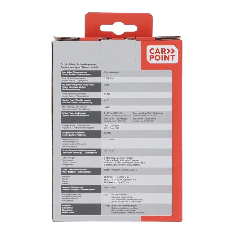 Carpoint BX-2D 12V/24V Battery Charger 7.5 Ampère Lithium