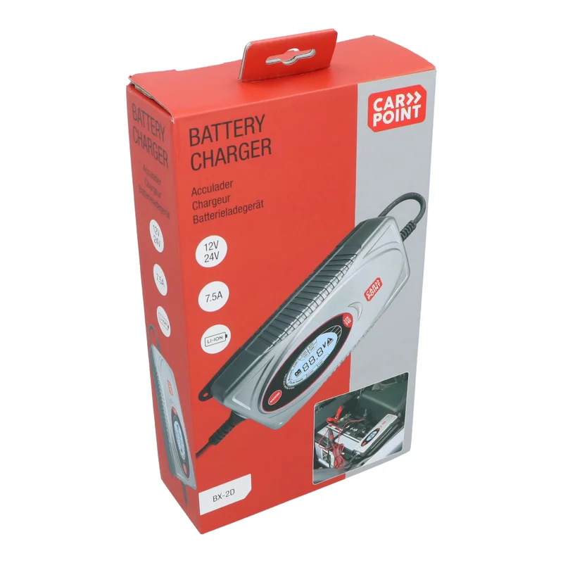 Carpoint BX-2D 12V/24V Battery Charger 7.5 Ampère Lithium