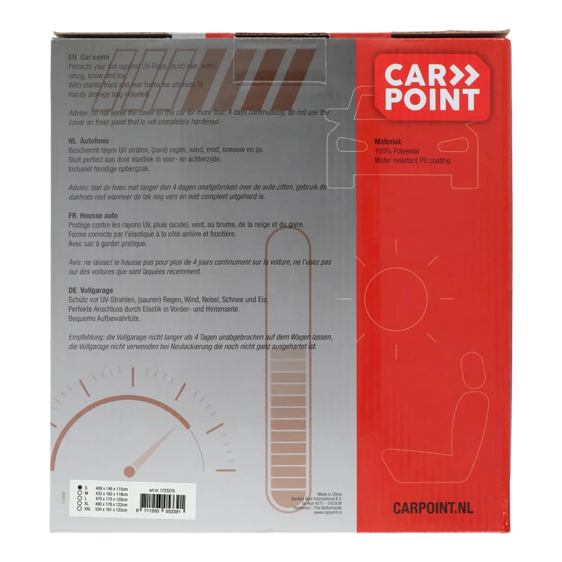 Carpoint Autohoes Polyester S 408x146x115cm | Carpoint