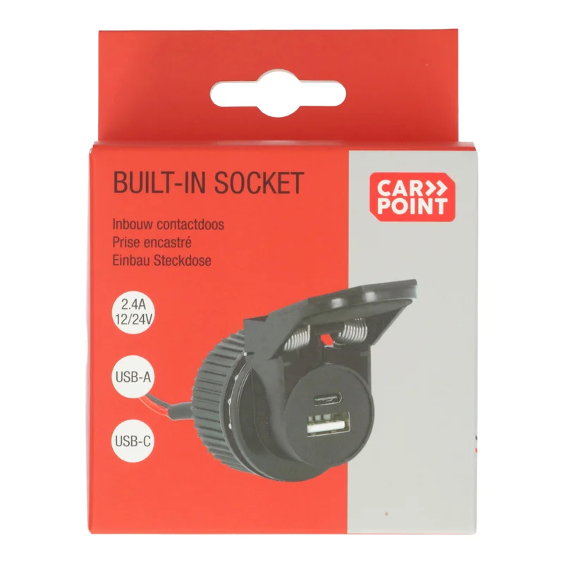 Carpoint Inbouwcontactdoos USB-A + USB-C 12/24V | Carpoint