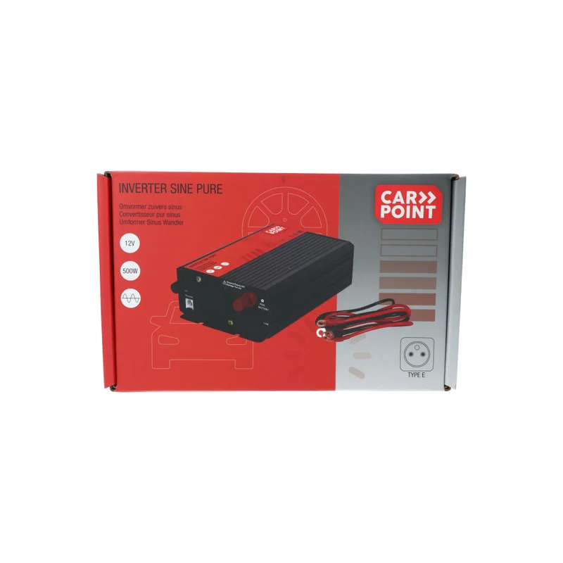 Carpoint Inverter Pure Sine 12V>230V 500W French/Belgian soc