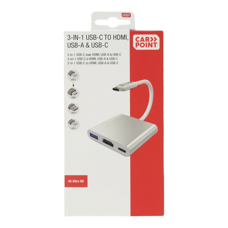 Carpoint 3 in 1 Adapter USB-C > HDMI / USB-A / USB-C | CarKi