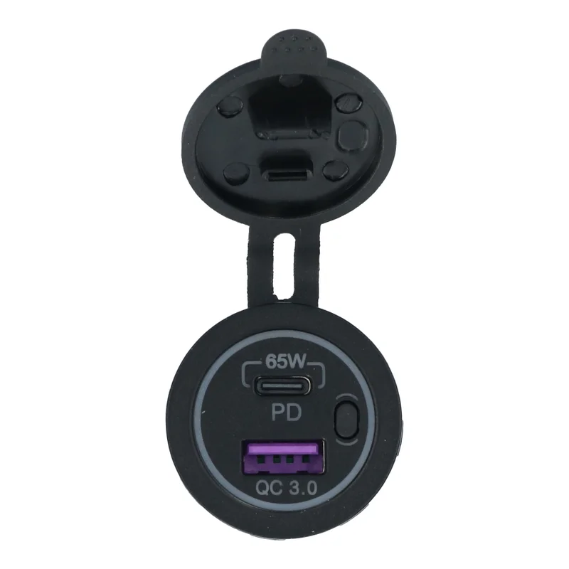 Carpoint Built-in Connector USB-A/USB-C 65W Fast Charger | V