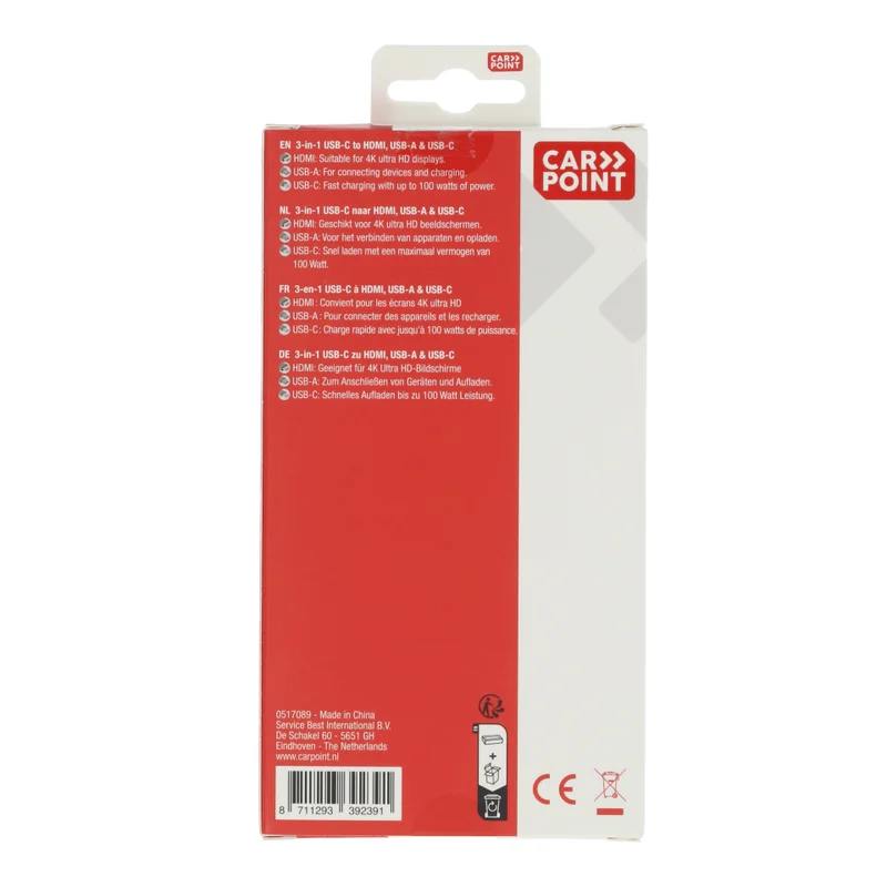 Carpoint 3 in 1 Adapter USB-C > HDMI / USB-A / USB-C | Carpo