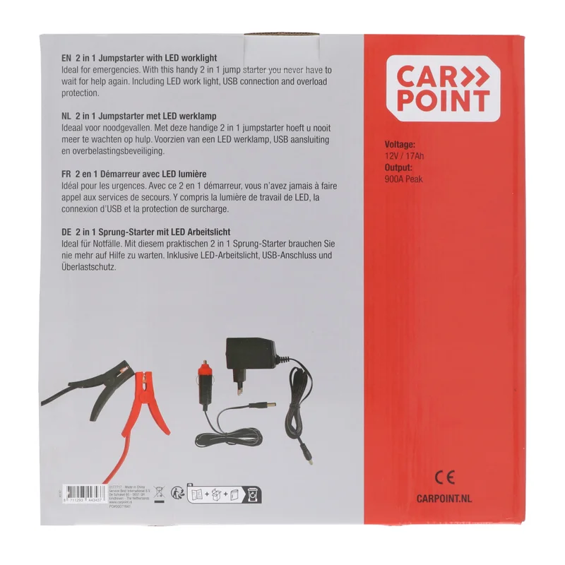 Carpoint Jumpstarter 12V/17AH 2in1 LED | Commandant