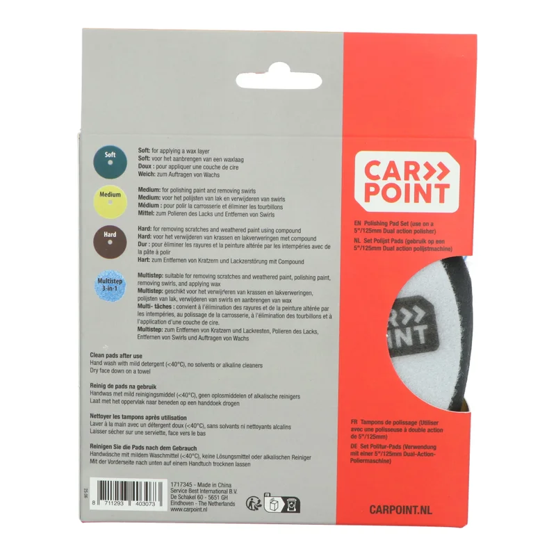 Carpoint Set Polishing Pads 125mm/5